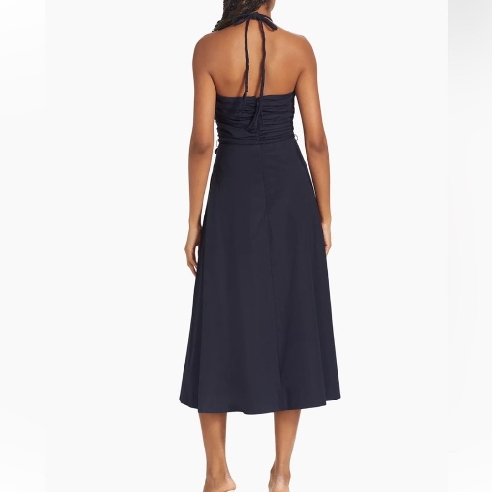 Veronica Beard Tucker Ruched Halter Midi dress NWT